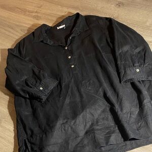 J. Jill Black Linen Top